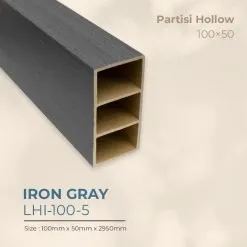 Laiv PVC Hollow 10x5 - LHI-100-5 IRON GRAY