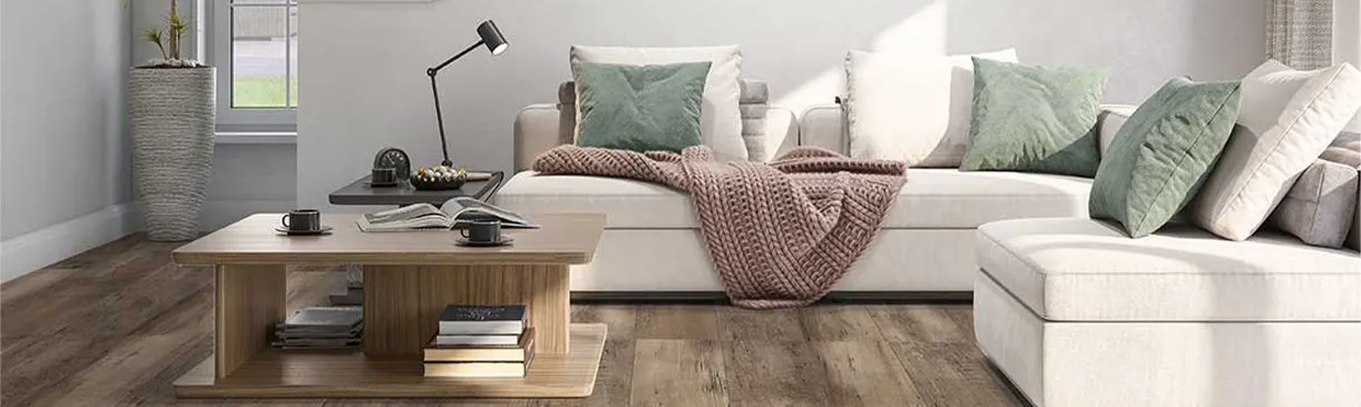 lantai SPC ruang tamu nyaman