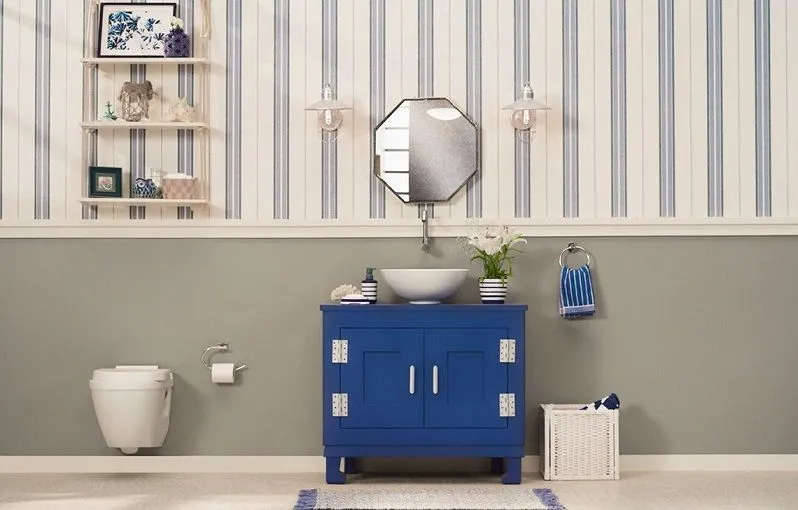 Kombinasi Wallpaper dan Cat Dinding