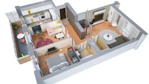 denah rumah minimalis 2 kamar