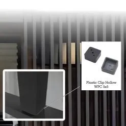 Alternative view of Plastic Clip Hollow WPC 5x5