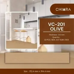 Chiara Vinyl Wood 2mm - VC-201 OLIVE